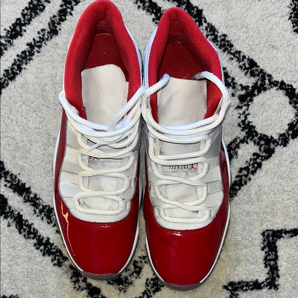 Jordan Cherry 11 Red and White Sneakers